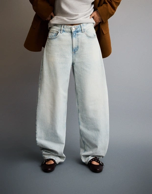 Джинсы barrel с широкими штанинами- Заказать в России