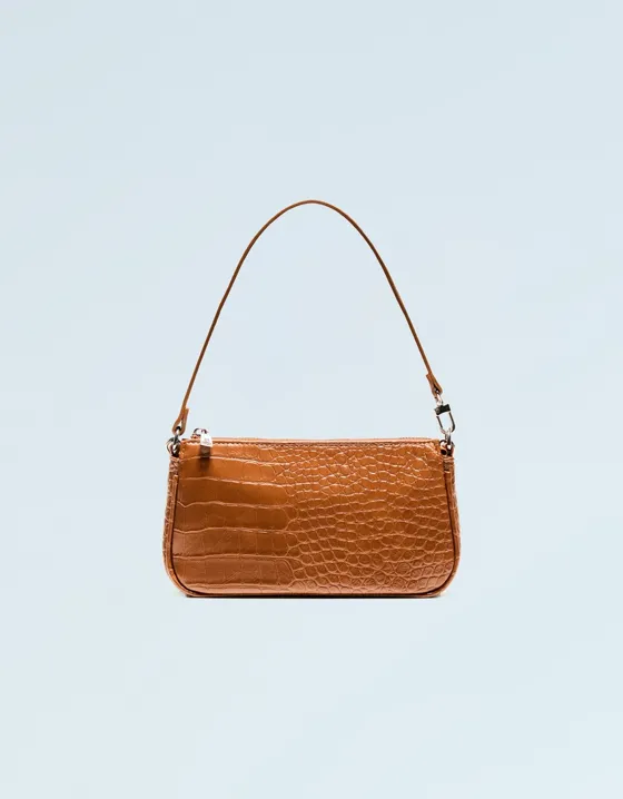 Мини-сумка бордового цвета из искусственной кожи