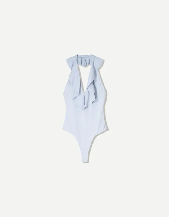 Боди BERSHKA SERIES на бретелях со сборкой