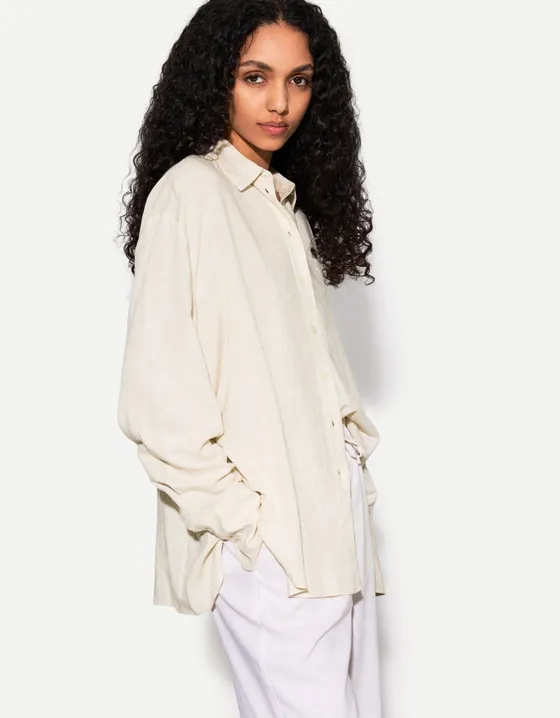 Long sleeve oversize linen shirt