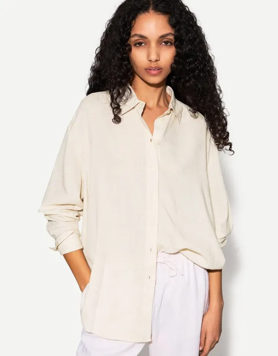 Long sleeve oversize linen shirt