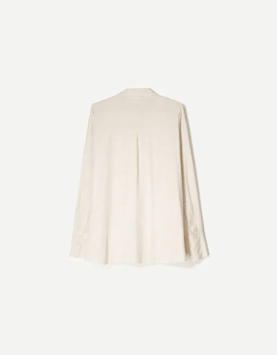 Long sleeve oversize linen shirt