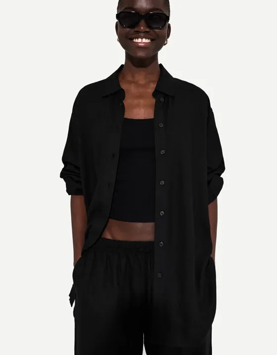 Long sleeve oversize linen shirt