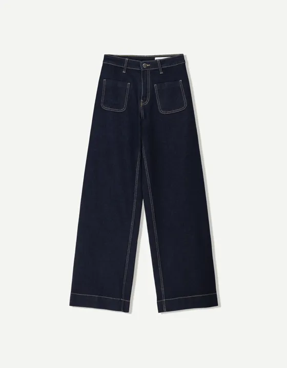 Seamless wide-leg jeans