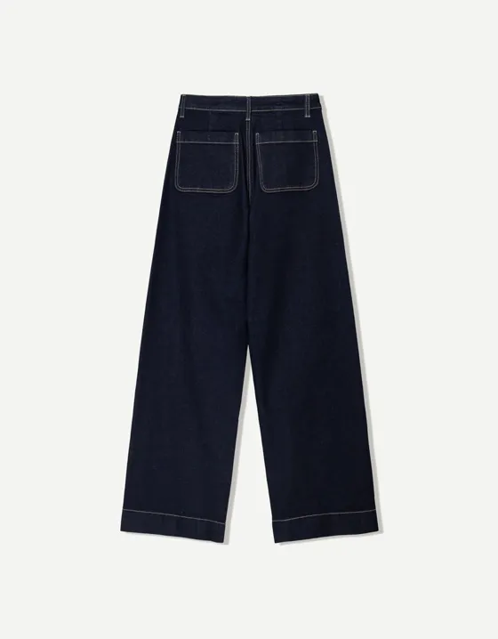 Seamless wide-leg jeans