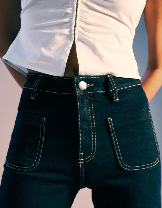 Seamless wide-leg jeans