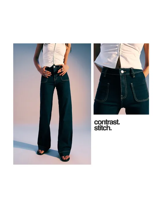 Seamless wide-leg jeans