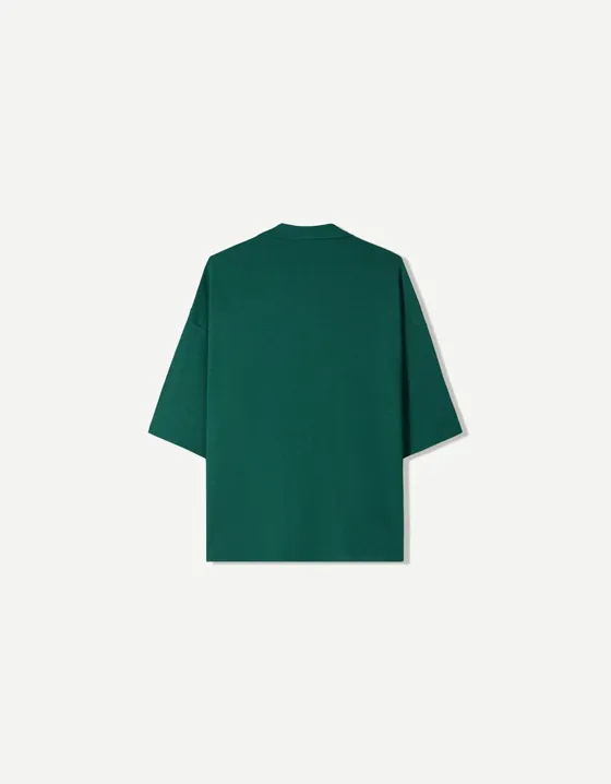 Printed oversize short sleeve polo shirt