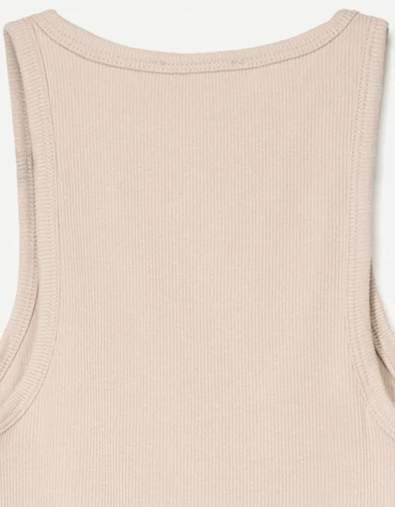 Sleeveless ribbed T-shirt