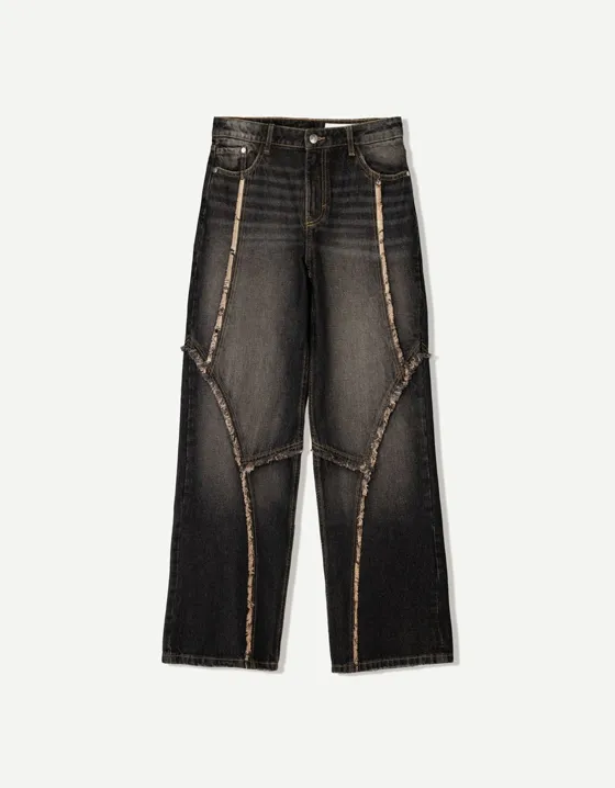 Baggy jeans with fringing