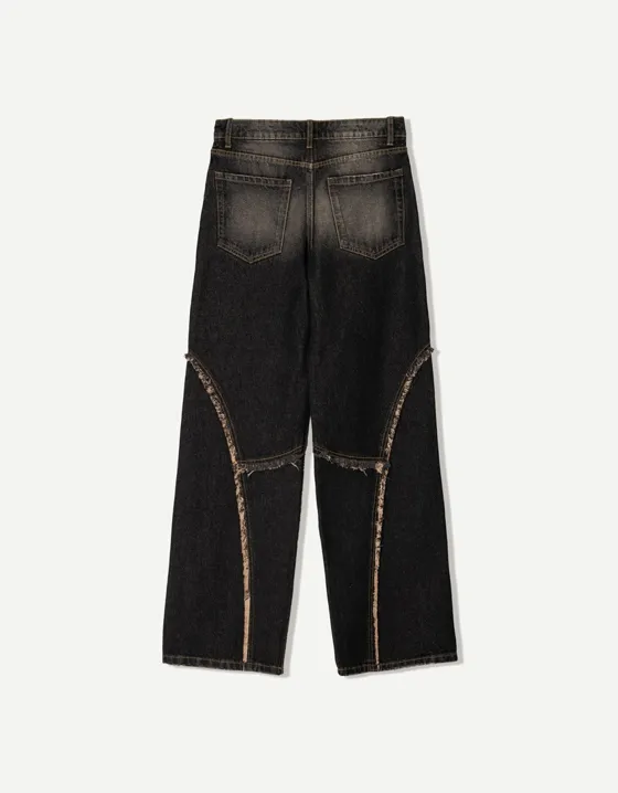 Baggy jeans with fringing