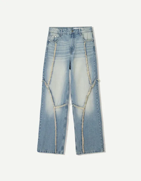 Baggy jeans with fringing