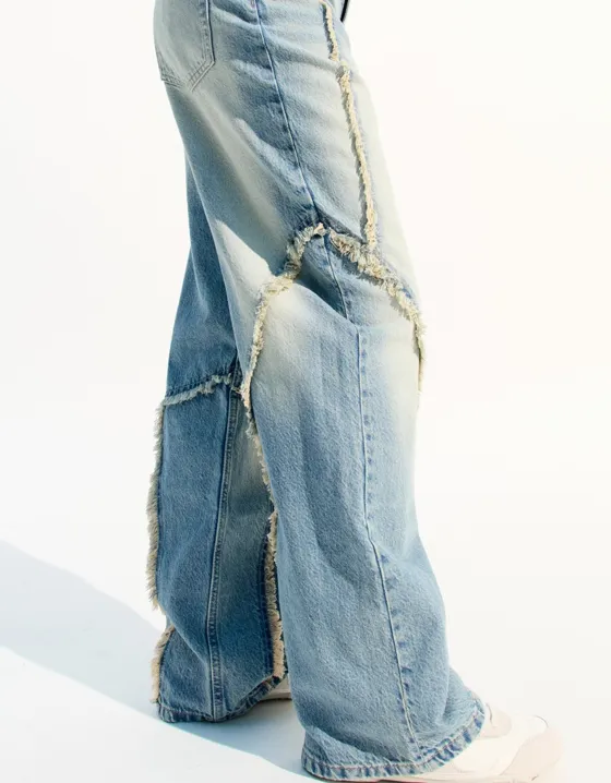 Baggy jeans with fringing