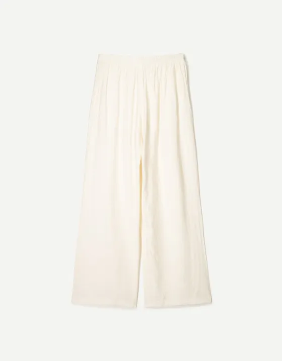 Wide leg drawstring trousers