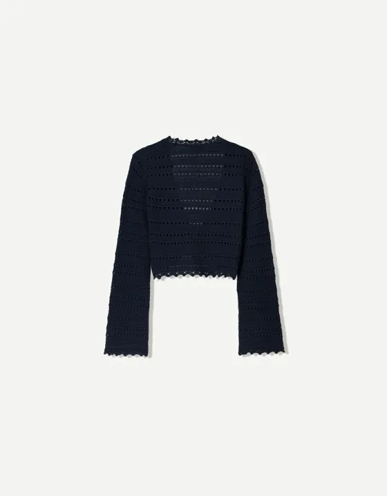 Rustic openwork cardigan