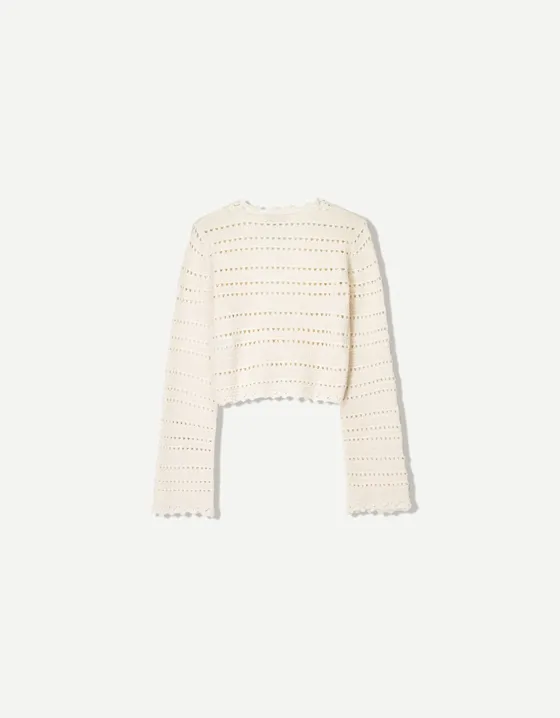 Кардиган с рустикой и прорезями