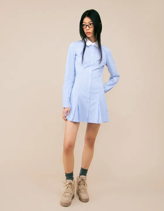 Mini poplin shirt dress