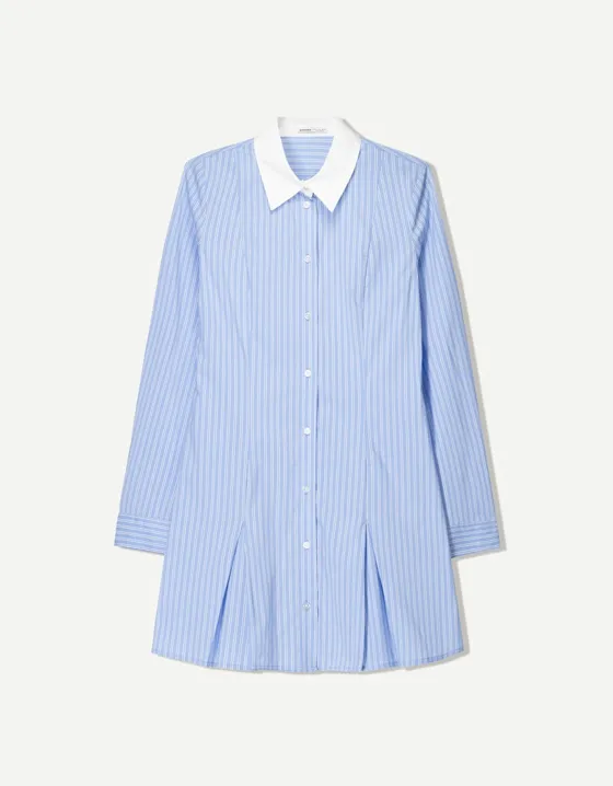Mini poplin shirt dress