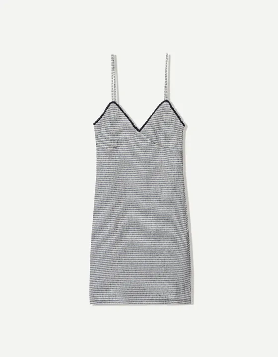 Textured strappy mini dress
