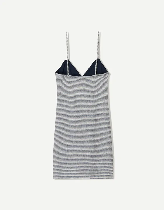 Textured strappy mini dress