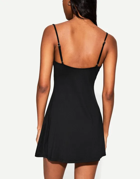 Mini dress with cowl neckline