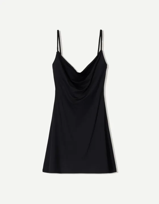 Mini dress with cowl neckline