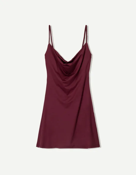 Mini dress with cowl neckline