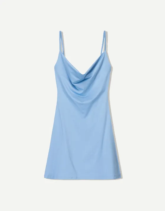 Mini dress with cowl neckline