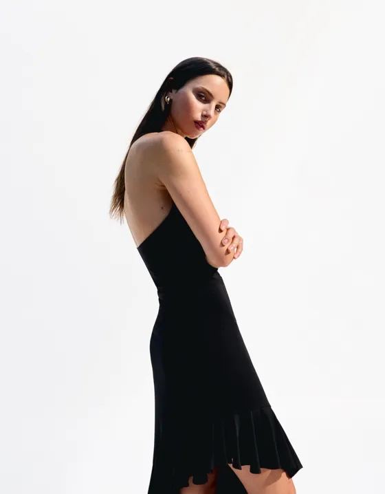 Платье миди BERSHKA SERIES с асимметричным низом