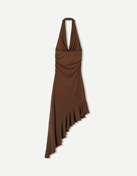Платье миди BERSHKA SERIES с асимметричным низом