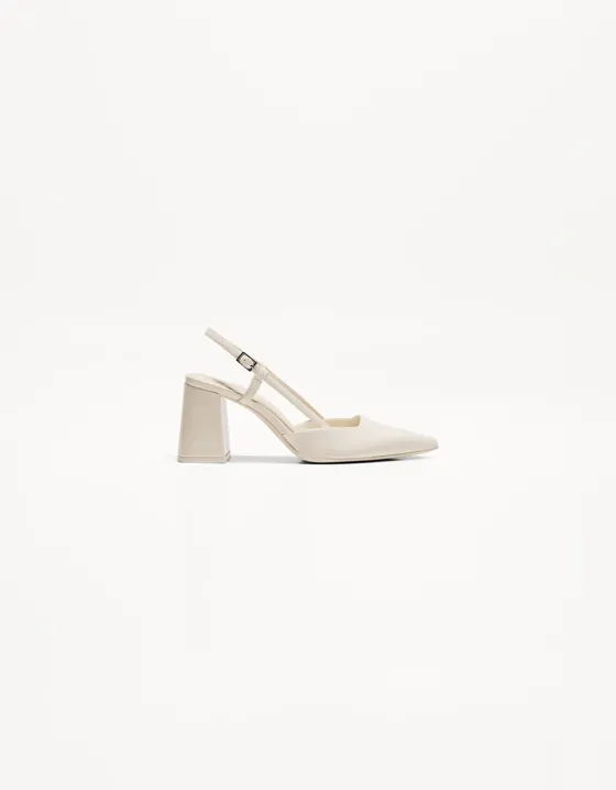Block heel slingback shoes