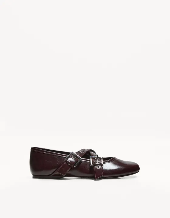 Ballet flats with buckles