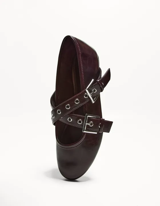 Ballet flats with buckles