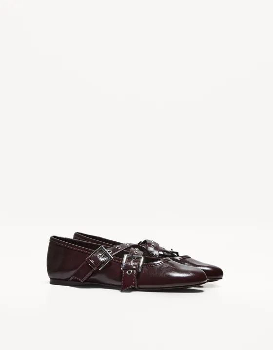 Ballet flats with buckles