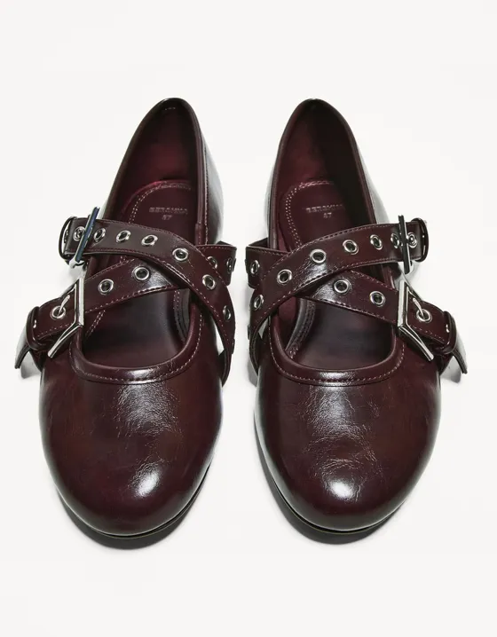 Ballet flats with buckles