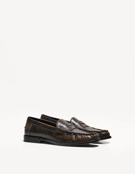 Loafers with gathered detail