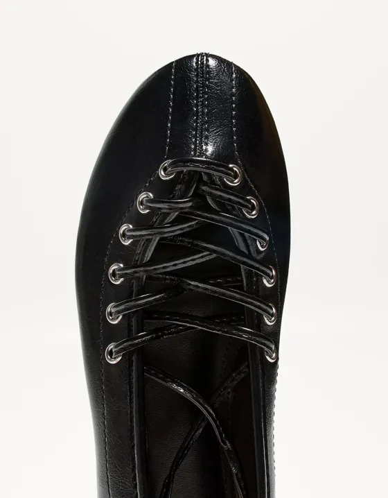 Lace-up ballet flats