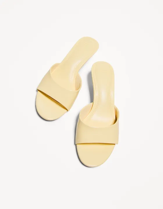 Kitten heel mule sandals
