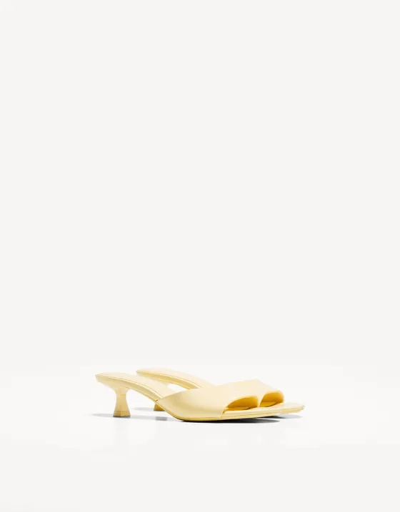 Kitten heel mule sandals