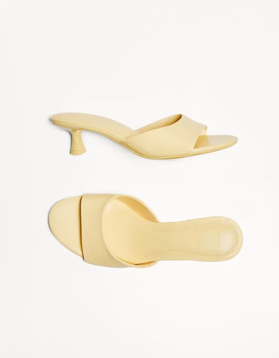 Kitten heel mule sandals