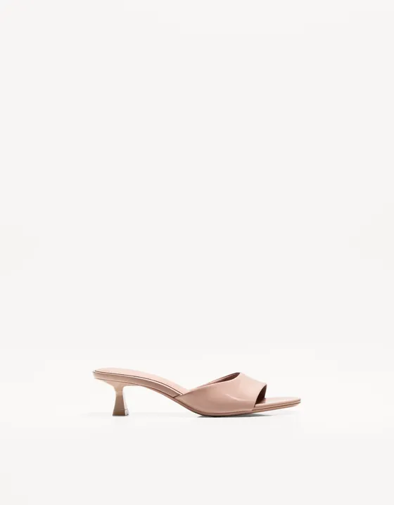 Kitten heel mule sandals