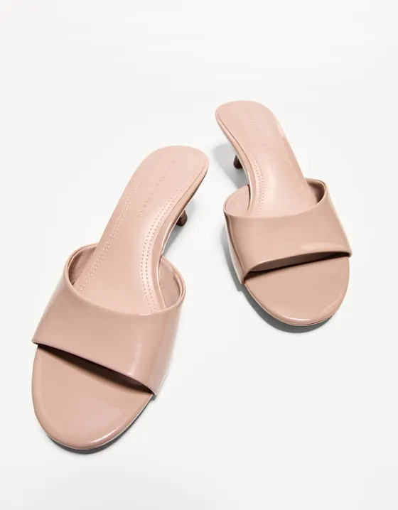 Kitten heel mule sandals