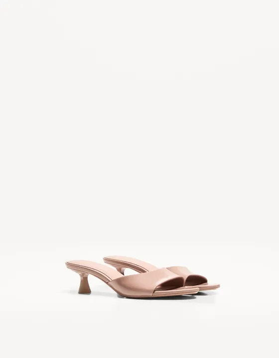 Kitten heel mule sandals