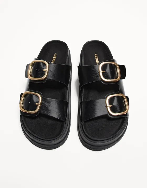 Buckled platform sandals