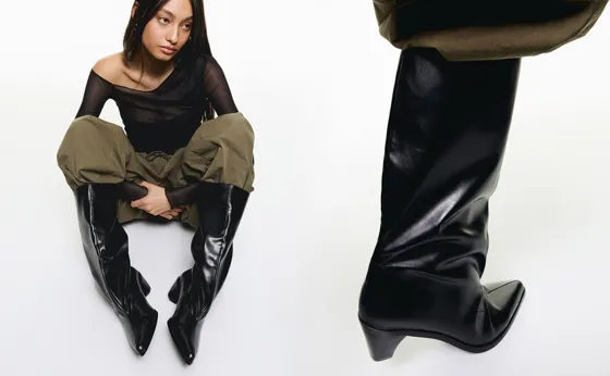 Wide-leg high-heel boots