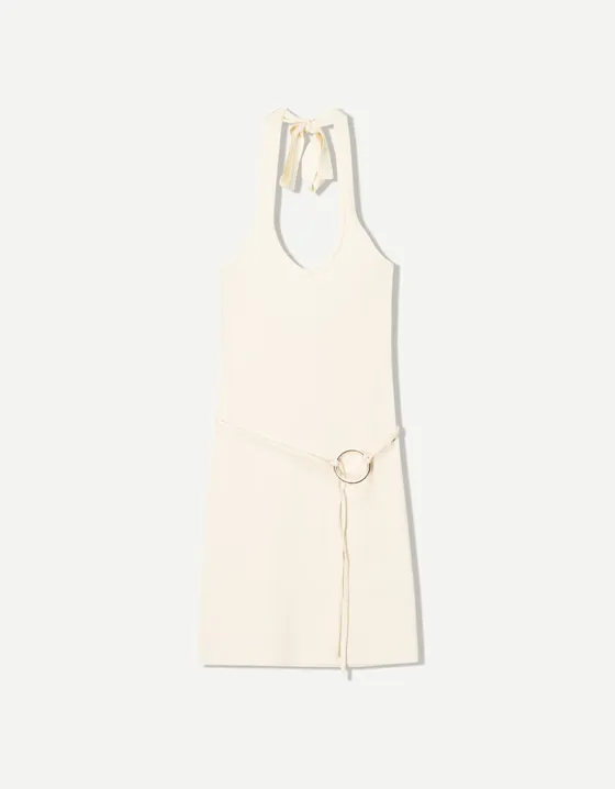 Платье мини халтер с кольцом