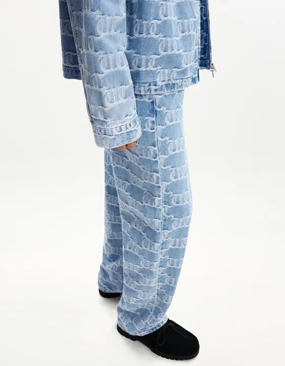 Жаккардовые джинсы свободного кроя