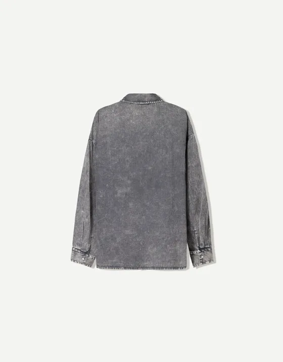 Рубашка в стиле oversize с длинными рукавами