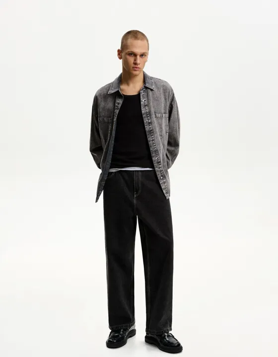 Рубашка в стиле oversize с длинными рукавами