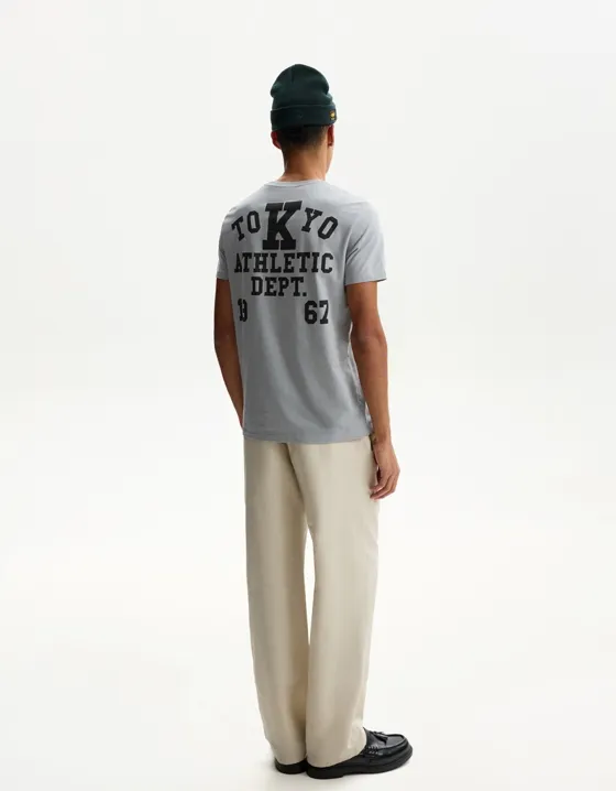 Брюки из смесового льна в стиле рустик с широкими штанинами